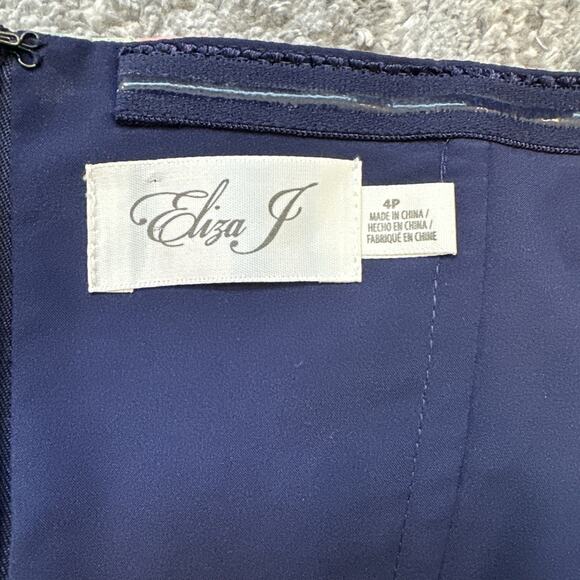 Eliza J Floral Strapless Midi Dress 4P high low ruffle petite wedding guest - Picture 5 of 13